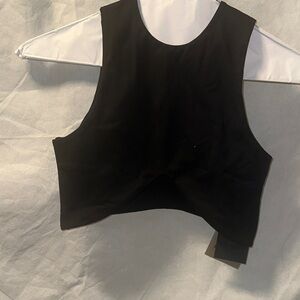 Black Sleeveless Crop Top